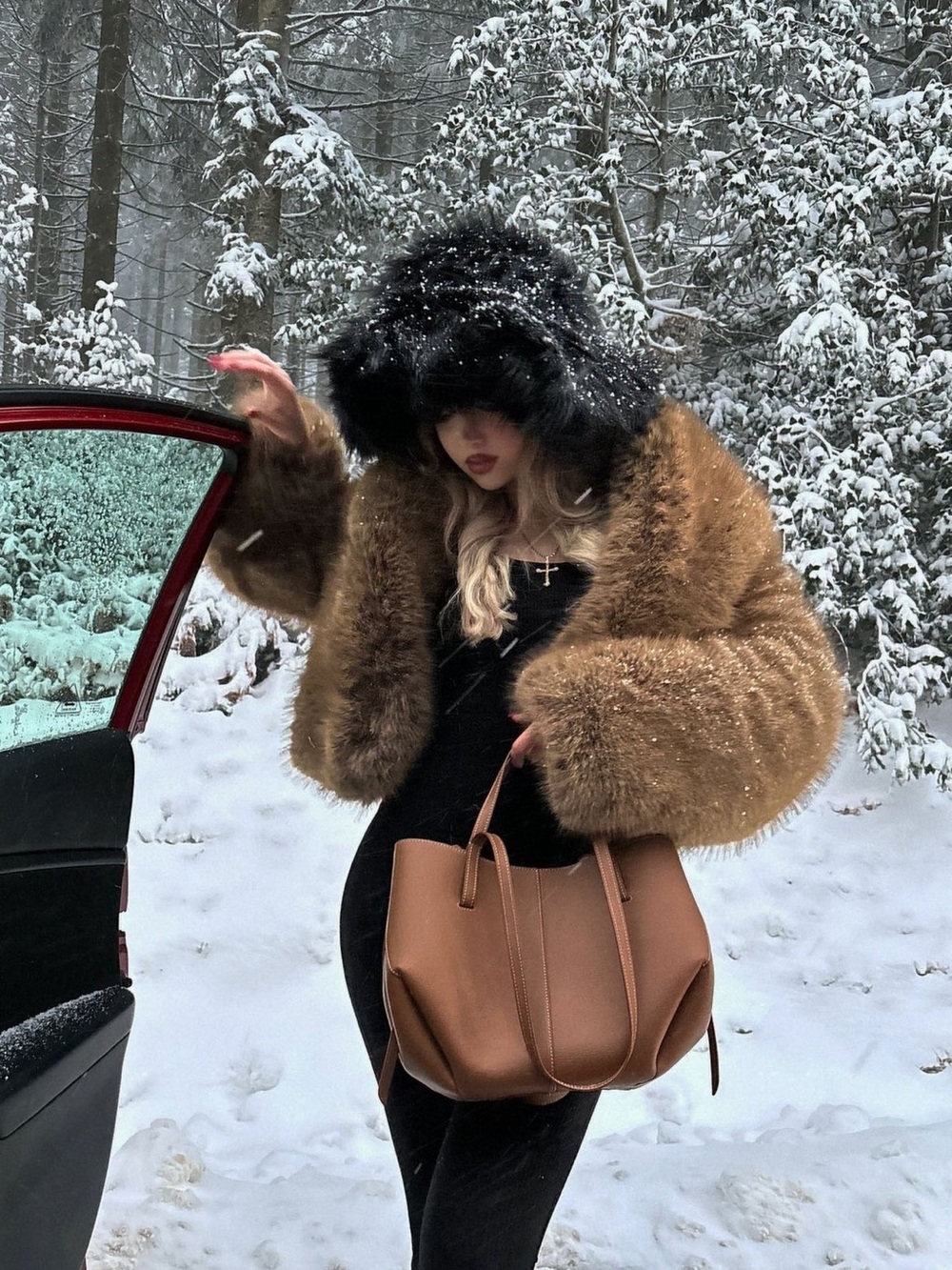 Moscow Faux Fur in Brown - XS- Women Cozy Winter Coat - Fashion Nova New